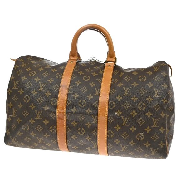 LOUIS VUITTON Keepall 45 Travel Hand Bag Monogram Leather Brown M41428 86YH515 - Picture 1 of 16